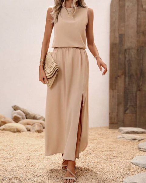 Ropa de moda,  Outfit mujer,  Conjuntos largos,  conjuntos frescos,  Conjuntos elegantes,  conjuntos comodos,  conjuntos,  conjunto mujer,  Conjunto largo,  conjunto elegante,  conjunto con falda,  conjunto de falda y blusa,  conjunto de falda y blusa beige,  Conjunto beige,