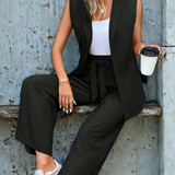 Ropa de moda, Outfit mujer, conjuntos frescos,  conjuntos de pantalón, conjuntos comodos, conjuntos casuales,  conjuntos,  conjunto mujer,  Conjunto de pantalón y chaleco, conjunto corto,  conjunto con pantalón largo,  conjunto de pantalon beige, 