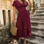 Vestidos mujer,  Vestidos largos elegantes,  Vestidos formales,  Vestidos elegantes,  vestidos,  vestido largo,  Vestido elegante,  Vestido,  Ropa de moda,  Outfit mujer,  Vestido formal,  Vestido Rojo,  Vestido vino tinto,
