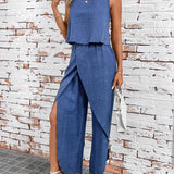 Ropa de moda, Outfit mujer, conjuntos frescos,  conjuntos de pantalón, conjuntos comodos, conjuntos casuales,  conjuntos,  conjunto mujer,  Conjunto de pantalón y blusa, conjunto corto,  conjunto con pantalón largo,  conjuntos azules,