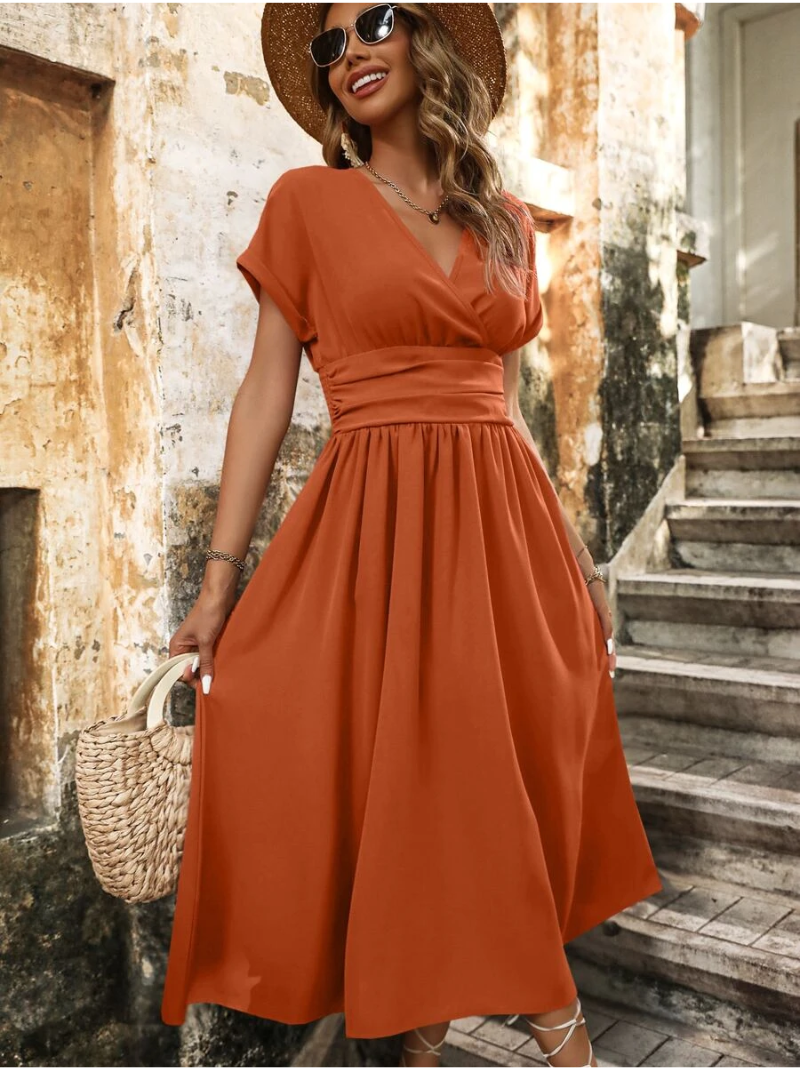 Vestidos mujer,  Vestidos largos elegantes,  Vestidos formales,  Vestidos elegantes,  vestidos,  vestido largo,  Vestido elegante,  Vestido,  Ropa de moda,  Outfit mujer,  Vestido formal,  Vestido Naranja,