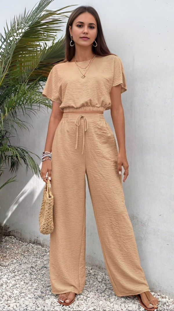 Ropa de moda, Outfit mujer, conjuntos frescos,  conjuntos de pantalón, conjuntos comodos, conjuntos casuales,  conjuntos,  conjunto mujer,  Conjunto de pantalón y blusa, conjunto corto,  conjunto con pantalón largo, conjunto con pantalón largo caqui, 