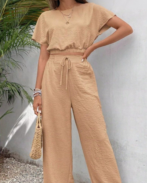 Ropa de moda, Outfit mujer, conjuntos frescos,  conjuntos de pantalón, conjuntos comodos, conjuntos casuales,  conjuntos,  conjunto mujer,  Conjunto de pantalón y blusa, conjunto corto,  conjunto con pantalón largo, conjunto con pantalón largo caqui, 