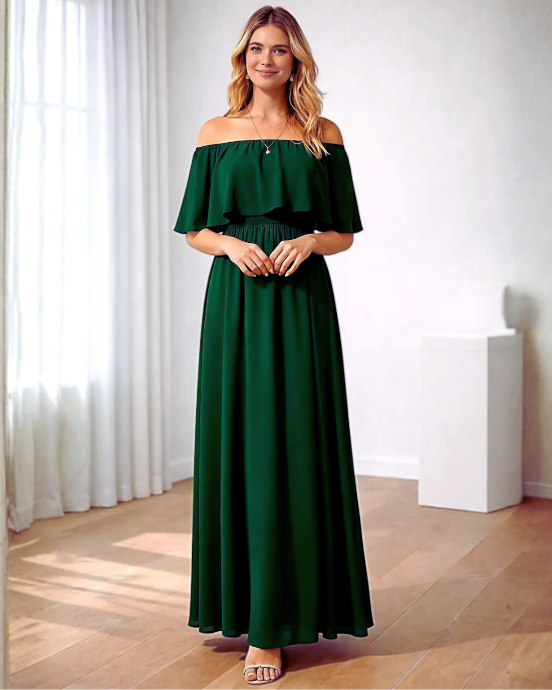 Vestidos mujer, atributo, atributo.co, Vestidos elegantes, Vestidos largo, Vestidos casuales, vestidos, Vestido largo, Vestido, Ropa de moda, Outfit mujer, vestido verde, vestido largo verde