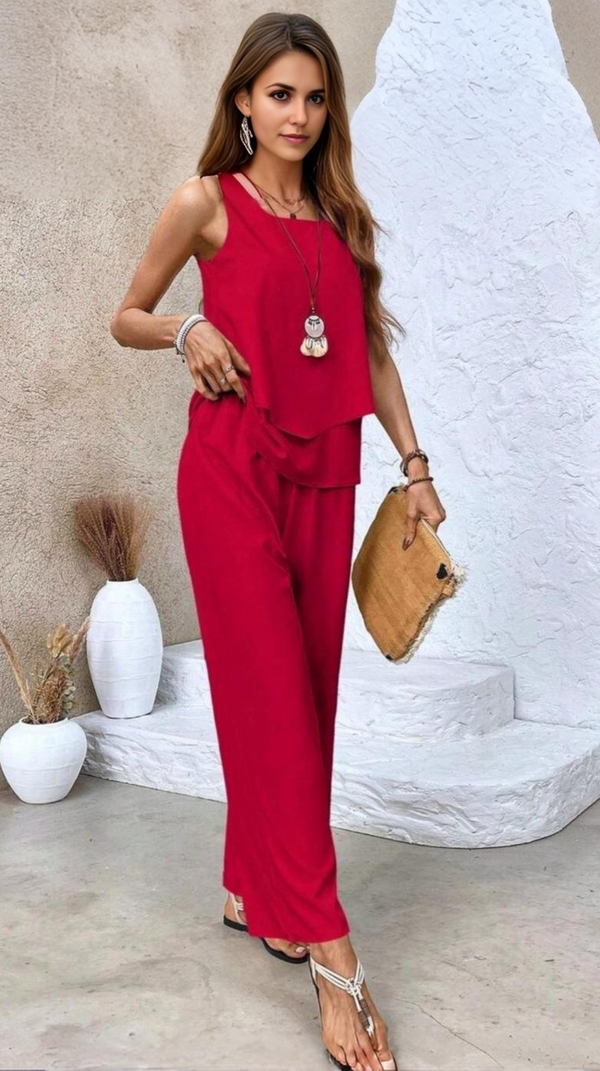 conjuntos frescos,  conjuntos de pantalón, conjuntos comodos, conjuntos casuales,  conjuntos,  conjunto mujer,  Conjunto de pantalón y blusa, conjunto corto,  conjunto con pantalón largo, conjuntos de pantalón rojos,