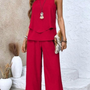 Ropa de moda, Outfit mujer, conjuntos frescos,  conjuntos de pantalón, conjuntos comodos, conjuntos casuales,  conjuntos,  conjunto mujer,  Conjunto de pantalón y blusa, conjunto corto,  conjunto con pantalón largo, conjuntos de pantalón rojos,