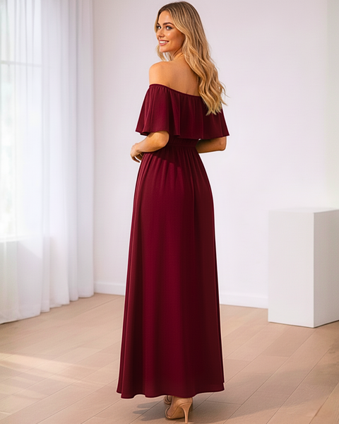 Vestidos mujer, atributo, atributo.co, Vestidos elegantes, Vestidos largo, Vestidos casuales, vestidos, Vestido largo, Vestido, Ropa de moda, Outfit mujer, vestido vinotinto, vestido largo vinotinto