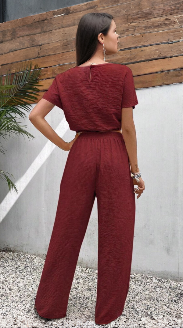 Ropa de moda, Outfit mujer, conjuntos frescos,  conjuntos de pantalón, conjuntos comodos, conjuntos casuales,  conjuntos,  conjunto mujer,  Conjunto de pantalón y blusa, conjunto corto,  conjunto con pantalón largo, conjunto con pantalón largo vinotinto, 