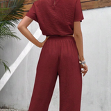 Ropa de moda, Outfit mujer, conjuntos frescos,  conjuntos de pantalón, conjuntos comodos, conjuntos casuales,  conjuntos,  conjunto mujer,  Conjunto de pantalón y blusa, conjunto corto,  conjunto con pantalón largo, conjunto con pantalón largo vinotinto, 