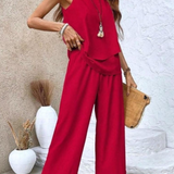 conjuntos frescos,  conjuntos de pantalón, conjuntos comodos, conjuntos casuales,  conjuntos,  conjunto mujer,  Conjunto de pantalón y blusa, conjunto corto,  conjunto con pantalón largo, conjuntos de pantalón rojos,