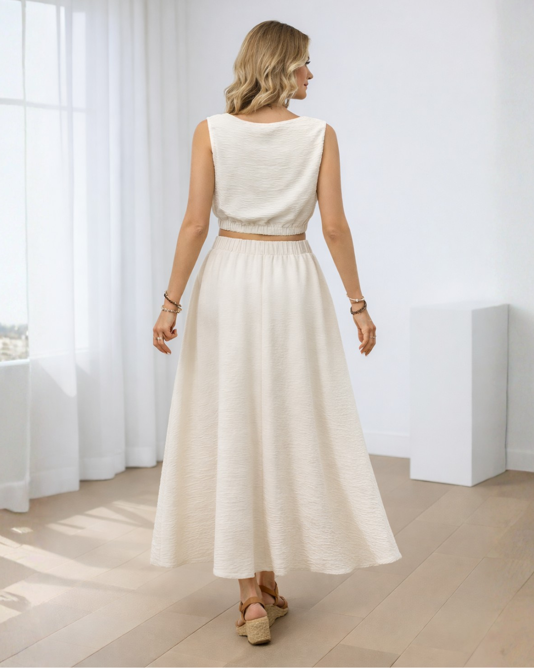 Ropa de moda, Outfit mujer, conjuntos frescos,  conjuntos de falda, conjuntos comodos, conjuntos casuales,  conjuntos,  conjunto mujer,  Conjunto de falda y blusa, conjunto corto,  conjunto con falda larga,  conjunto de falda marfil