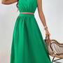 Ropa de moda,  Outfit mujer,  conjuntos frescos,  conjuntos cortos,  conjuntos comodos,  conjuntos casuales,  Conjuntos,  Conjunto Mujer,  Conjunto de falda y blusa,  Conjunto Corto,  conjunto con falda,  Conjunto con falda y blusa verde,  Conjunto verde,