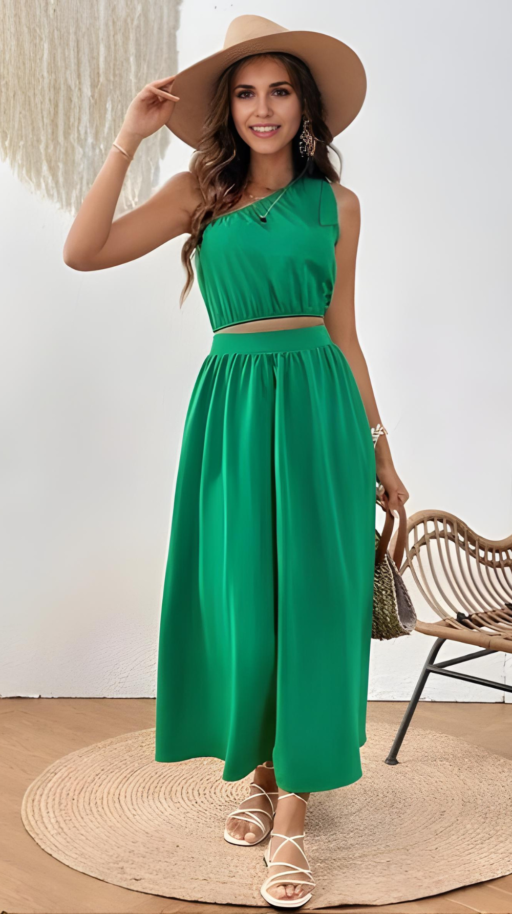 Ropa de moda,  Outfit mujer,  conjuntos frescos,  conjuntos cortos,  conjuntos comodos,  conjuntos casuales,  Conjuntos,  Conjunto Mujer,  Conjunto de falda y blusa,  Conjunto Corto,  conjunto con falda,  Conjunto con falda y blusa verde,  Conjunto verde,