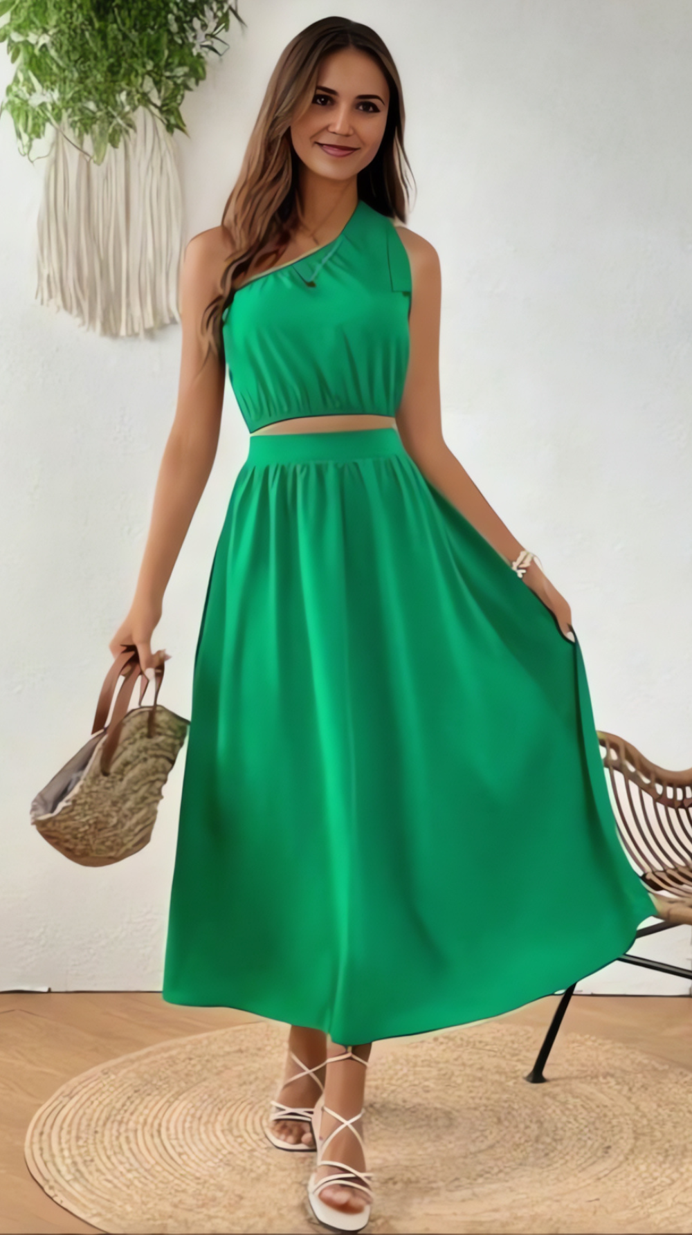 Ropa de moda,  Outfit mujer,  conjuntos frescos,  conjuntos cortos,  conjuntos comodos,  conjuntos casuales,  Conjuntos,  Conjunto Mujer,  Conjunto de falda y blusa,  Conjunto Corto,  conjunto con falda,  Conjunto con falda y blusa verde,  Conjunto verde,
