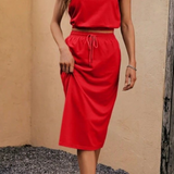 Ropa de moda Outfit mujer, conjuntos frescos, conjuntos cortos, conjuntos comodos, conjuntos casuales, Conjuntos, Conjunto Mujer, Conjunto Corto, conjunto con falda, Conjunto de falda y blusa, Conjunto de falda y blusa Rojo, conjunto Rojo,