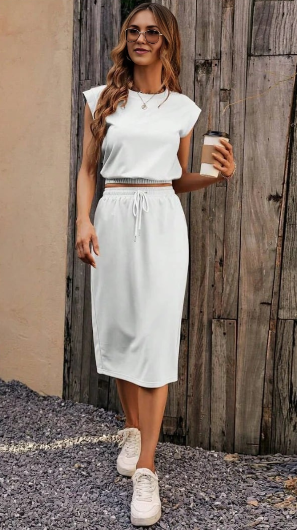 Ropa de moda Outfit mujer, conjuntos frescos, conjuntos cortos, conjuntos comodos, conjuntos casuales, Conjuntos, Conjunto Mujer, Conjunto Corto, conjunto con falda, Conjunto de falda y blusa, Conjunto de falda y blusa Blanco, conjunto Blanco,