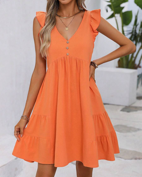 Vestidos mujer  Vestidos elegantes  Vestidos de moda  Vestidos cortos,  Vestidos casuales,  vestidos,  vestido mujer,  Vestido elegante,  Vestido corto,  Vestido casual,  Vestido,  Ropa de moda,  Outfit mujer,  Lanzamiento,  Vestido Naranja,  Vestidos Naranjas,