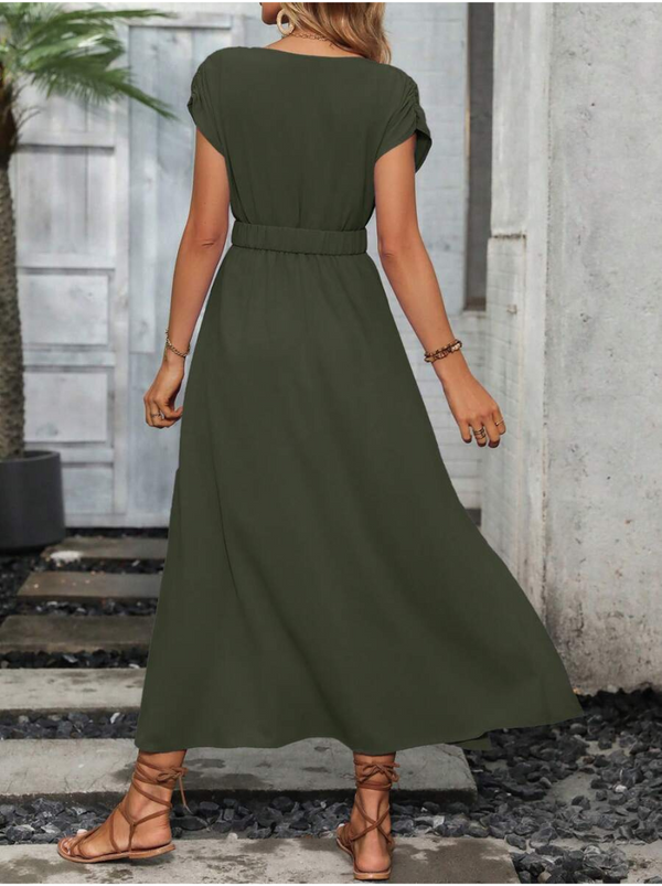 Outfit Vestido Verde Largo Casual Outfit Vestido Verde Largo