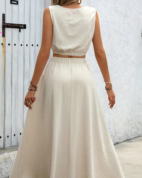 Ropa de moda, Outfit mujer, conjuntos frescos,  conjuntos de falda, conjuntos comodos, conjuntos casuales,  conjuntos,  conjunto mujer,  Conjunto de falda y blusa, conjunto corto,  conjunto con falda larga,  conjuntos de falda beige, 