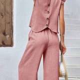 Ropa de moda, Outfit mujer, conjuntos frescos,  conjuntos de pantalón, conjuntos cómodos, conjuntos casuales,  conjuntos,  conjunto mujer,  Conjunto de pantalón y blusa, conjunto corto,  conjunto con pantalón largo, conjuntos negros, conjuntos de pantalón rosado,