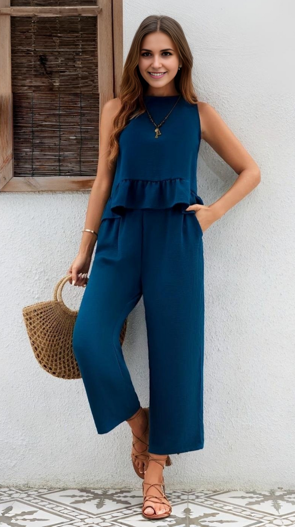 Ropa de moda, Outfit mujer, conjuntos frescos,  conjuntos de pantalón, conjuntos comodos, conjuntos casuales,  conjuntos,  conjunto mujer,  Conjunto de pantalón y blusa, conjunto corto,  conjunto con pantalón largo, conjuntos azules, 