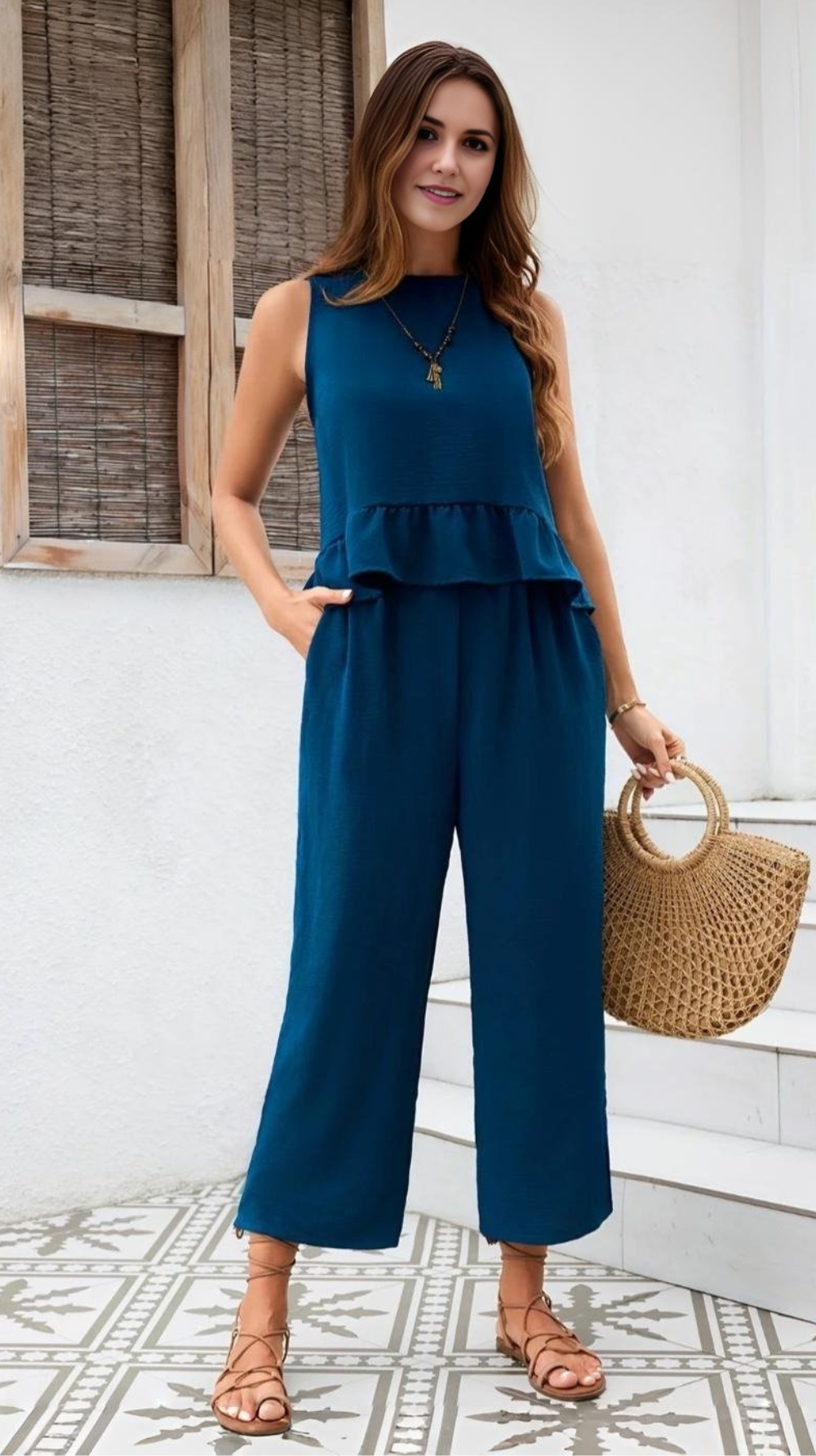 Ropa de moda, Outfit mujer, conjuntos frescos,  conjuntos de pantalón, conjuntos comodos, conjuntos casuales,  conjuntos,  conjunto mujer,  Conjunto de pantalón y blusa, conjunto corto,  conjunto con pantalón largo, conjuntos azules, 
