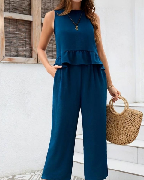 Ropa de moda, Outfit mujer, conjuntos frescos,  conjuntos de pantalón, conjuntos comodos, conjuntos casuales,  conjuntos,  conjunto mujer,  Conjunto de pantalón y blusa, conjunto corto,  conjunto con pantalón largo, conjuntos azules, 