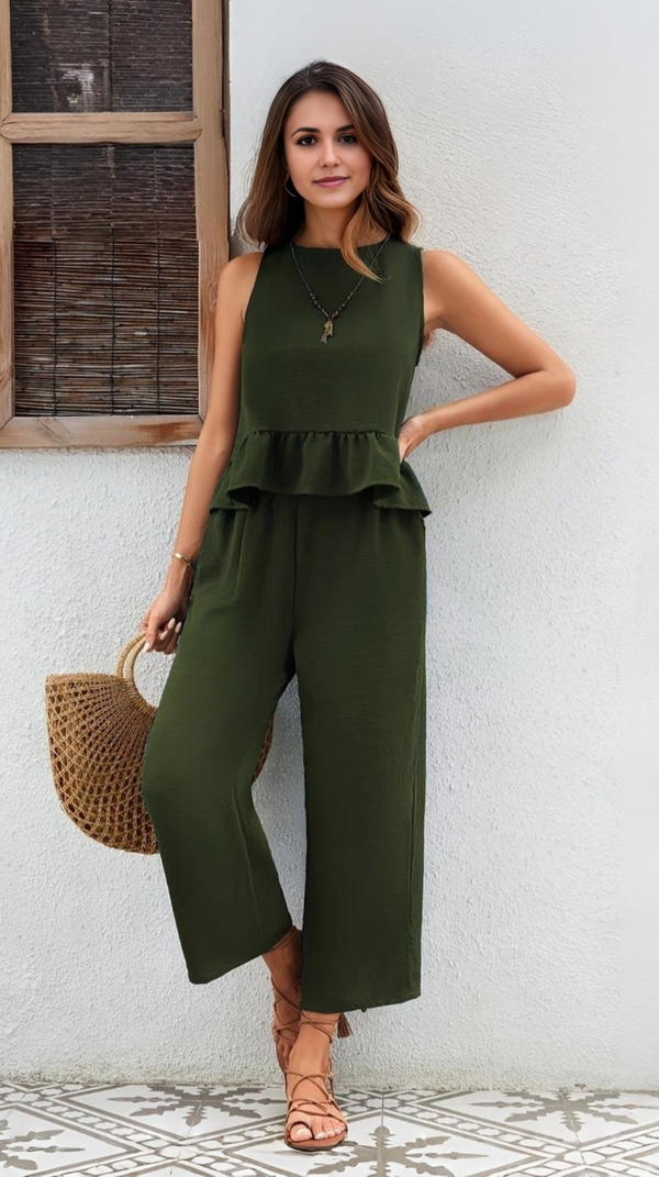 Ropa de moda, Outfit mujer, conjuntos frescos,  conjuntos de pantalón, conjuntos comodos, conjuntos casuales,  conjuntos,  conjunto mujer,  Conjunto de pantalón y blusa, conjunto corto,  conjunto con pantalón largo, conjuntos verdes, 