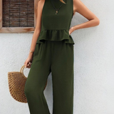 Ropa de moda, Outfit mujer, conjuntos frescos,  conjuntos de pantalón, conjuntos comodos, conjuntos casuales,  conjuntos,  conjunto mujer,  Conjunto de pantalón y blusa, conjunto corto,  conjunto con pantalón largo, conjuntos verdes, 
