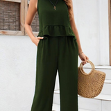 Ropa de moda, Outfit mujer, conjuntos frescos,  conjuntos de pantalón, conjuntos comodos, conjuntos casuales,  conjuntos,  conjunto mujer,  Conjunto de pantalón y blusa, conjunto corto,  conjunto con pantalón largo, conjuntos verdes,