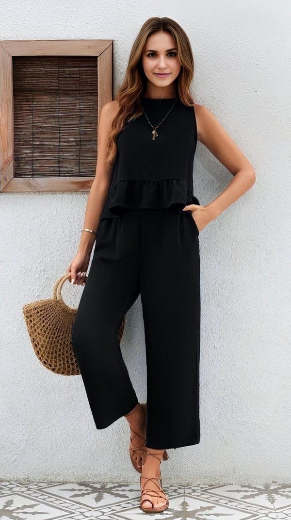 Ropa de moda, Outfit mujer, conjuntos frescos,  conjuntos de pantalón, conjuntos comodos, conjuntos casuales,  conjuntos,  conjunto mujer,  Conjunto de pantalón y blusa, conjunto corto,  conjunto con pantalón largo, conjuntos negros,