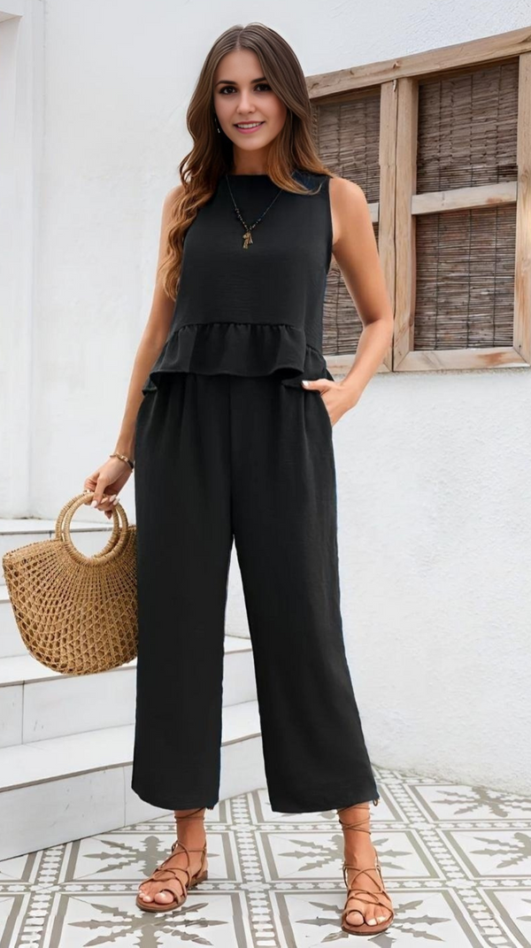 Ropa de moda, Outfit mujer, conjuntos frescos,  conjuntos de pantalón, conjuntos comodos, conjuntos casuales,  conjuntos,  conjunto mujer,  Conjunto de pantalón y blusa, conjunto corto,  conjunto con pantalón largo, conjuntos negros,