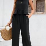Ropa de moda, Outfit mujer, conjuntos frescos,  conjuntos de pantalón, conjuntos comodos, conjuntos casuales,  conjuntos,  conjunto mujer,  Conjunto de pantalón y blusa, conjunto corto,  conjunto con pantalón largo, conjuntos negros,