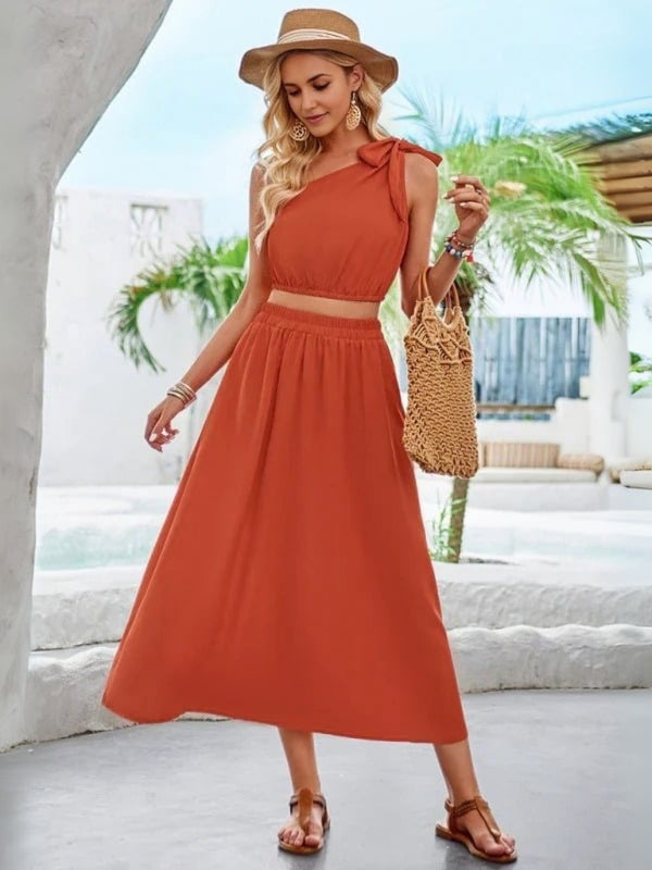 Ropa de moda, Outfit mujer, conjuntos frescos, conjuntos cortos, conjuntos comodos, conjuntos casuales, conjuntos, conjunto mujer, Conjunto de falda y blusa, conjunto con falda
