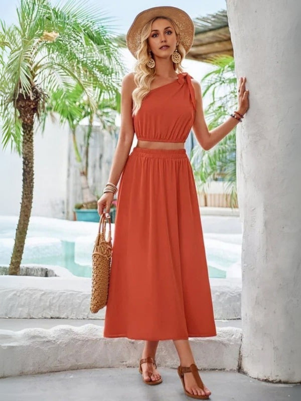 Ropa de moda, Outfit mujer, conjuntos frescos, conjuntos cortos, conjuntos comodos, conjuntos casuales, conjuntos, conjunto mujer, Conjunto de falda y blusa, conjunto con falda