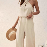 Ropa de moda, Outfit mujer, conjuntos frescos,  conjuntos de pantalón, conjuntos comodos, conjuntos casuales,  conjuntos,  conjunto mujer,  Conjunto de pantalón y chaleco, conjunto corto,  conjunto con pantalón largo,  conjunto de pantalon marfil, 