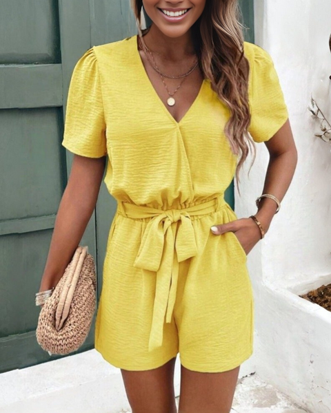 Ropa de moda,  Outfit mujer,  Enterizos Largos, Enterizos frescos, Enterizos elegantes, Enterizos cómodos, Enterizos casuales, Enterizos bonitos, Enterizos, Enterizo mujer, enterizos cortos, enterizos amarillos,