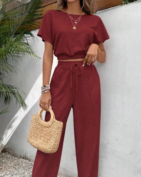 Ropa de moda, Outfit mujer, conjuntos frescos,  conjuntos de pantalón, conjuntos comodos, conjuntos casuales,  conjuntos,  conjunto mujer,  Conjunto de pantalón y blusa, conjunto corto,  conjunto con pantalón largo, conjunto con pantalón largo vinotinto, 