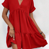 Vestidos mujer, atributo, atributo.co, Vestidos elegantes, Vestidos corto, Vestidos casuales, vestidos, Vestido corto, Vestido, Ropa de moda, Outfit mujer, vestido rojo, vestido corto rojo