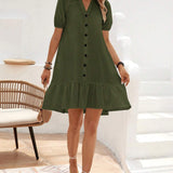 Vestidos mujer, atributo, atributo.co, Vestidos elegantes, Vestidos corto, Vestidos casuales, vestidos, Vestido corto, Vestido, Ropa de moda, Outfit mujer, vestido, vestido corto verde, vestido verde