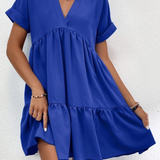 Vestidos mujer, atributo, atributo.co, Vestidos elegantes, Vestidos corto, Vestidos casuales, vestidos, Vestido corto, Vestido, Ropa de moda, Outfit mujer, vestido azul, vestido corto azul