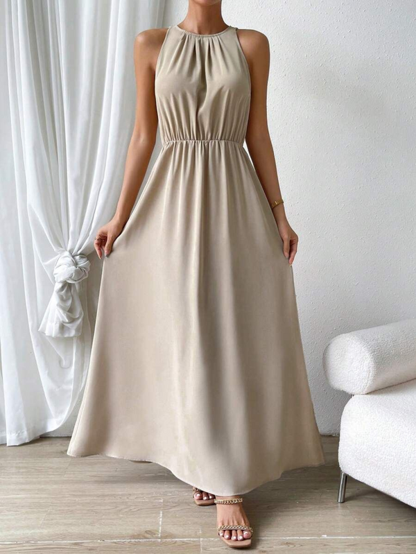 Vestidos mujer, atributo, atributo.co, Vestidos elegantes, Vestidos largo, Vestidos casuales, vestidos, Vestido largo, Vestido, Ropa de moda, Outfit mujer, vestido Champagne, vestido largo Champagne