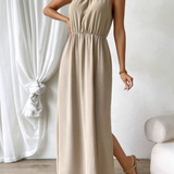 Vestidos mujer, atributo, atributo.co, Vestidos elegantes, Vestidos largo, Vestidos casuales, vestidos, Vestido largo, Vestido, Ropa de moda, Outfit mujer, vestido Champagne, vestido largo Champagne