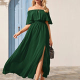 Vestidos mujer, atributo, atributo.co, Vestidos elegantes, Vestidos largo, Vestidos casuales, vestidos, Vestido largo, Vestido, Ropa de moda, Outfit mujer, vestido verde, vestido largo verde