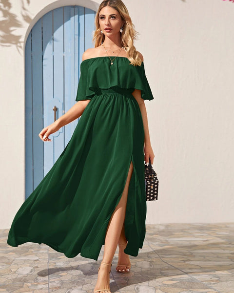 Vestidos mujer, atributo, atributo.co, Vestidos elegantes, Vestidos largo, Vestidos casuales, vestidos, Vestido largo, Vestido, Ropa de moda, Outfit mujer, vestido verde, vestido largo verde