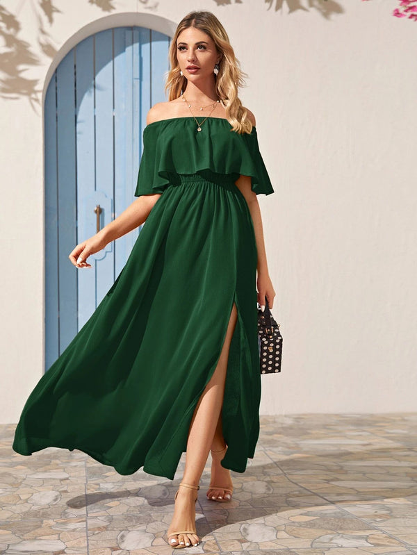 Vestidos mujer, atributo, atributo.co, Vestidos elegantes, Vestidos largo, Vestidos casuales, vestidos, Vestido largo, Vestido, Ropa de moda, Outfit mujer, vestido verde, vestido largo verde