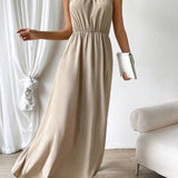 Vestidos mujer, atributo, atributo.co, Vestidos elegantes, Vestidos largo, Vestidos casuales, vestidos, Vestido largo, Vestido, Ropa de moda, Outfit mujer, vestido Champagne, vestido largo Champagne 