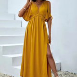 Vestidos mujer, atributo, atributo.co, Vestidos elegantes, Vestidos largo, Vestidos casuales, vestidos, Vestido largo, Vestido, Ropa de moda, Outfit mujer, vestido, vestido largo, vestido amarillo, vestido dorado