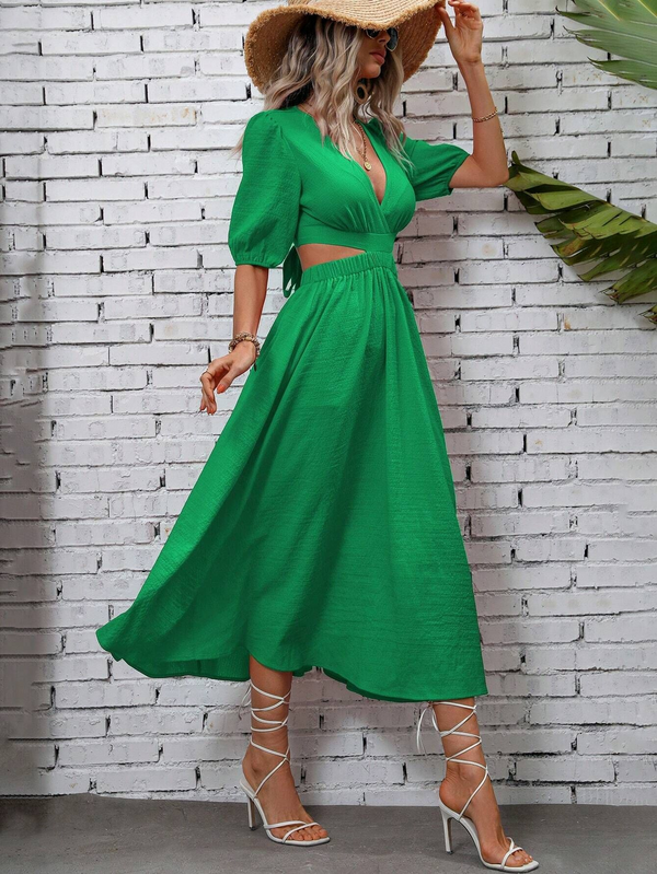 Vestidos mujer, atributo, atributo.co, Vestidos elegantes, Vestidos largo, Vestidos casuales, vestidos, Vestido largo, Vestido, Ropa de moda, Outfit mujer, vestido verde, vestido largo verde