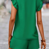 Ropa de moda, Outfit mujer, conjuntos frescos,  conjuntos de pantalón, conjuntos comodos, conjuntos casuales,  conjuntos,  conjunto mujer,  Conjunto de pantalón y blusa, conjunto corto,  conjunto con pantalón largo,  conjuntos casuales, conjuntos de pantalón corto, conjuntos verdes, 